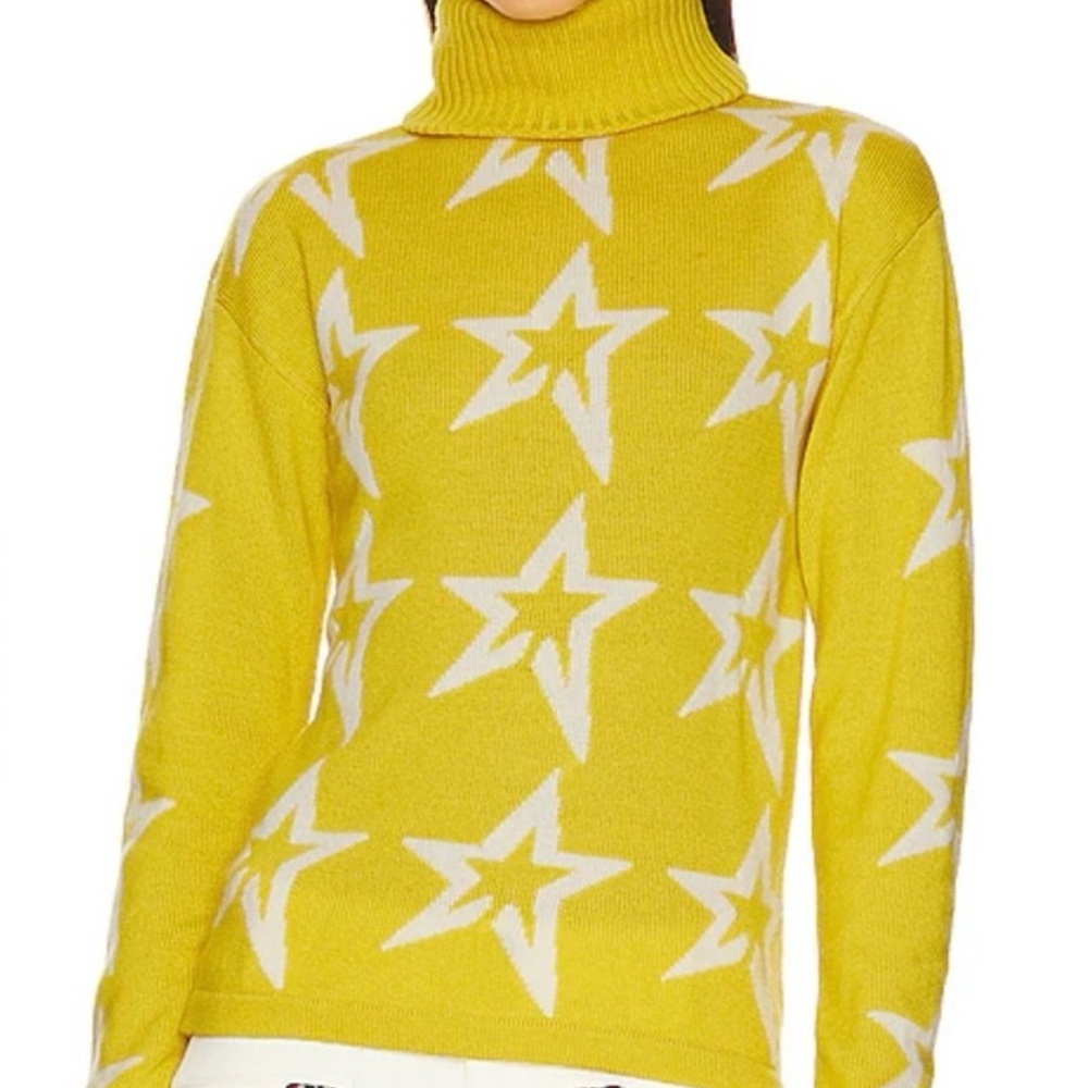 Perfect Moment star merino wool sweater yellow / white star